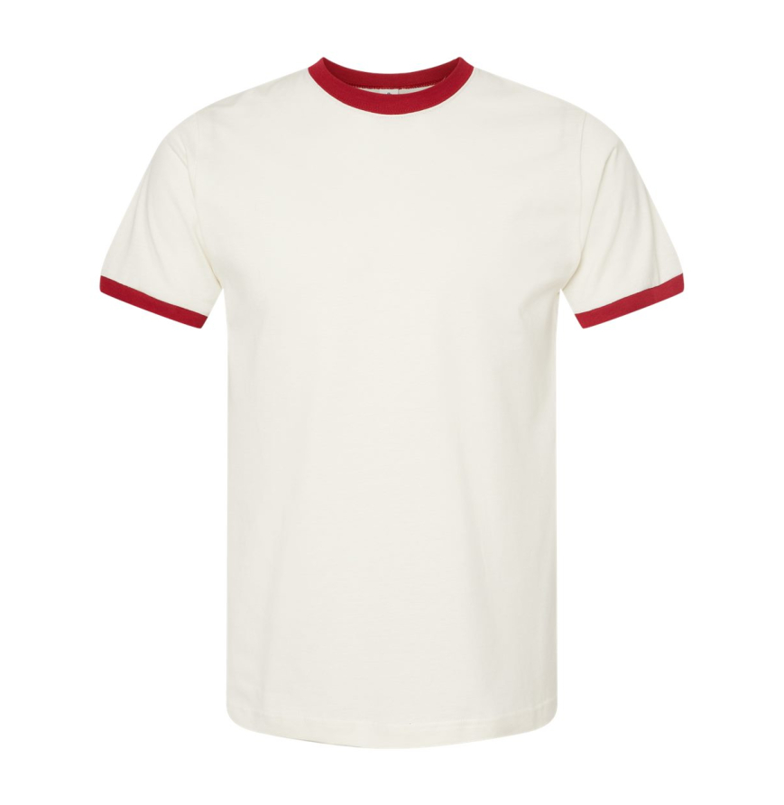 Tultex 246 Vintage White/ Rio Red front