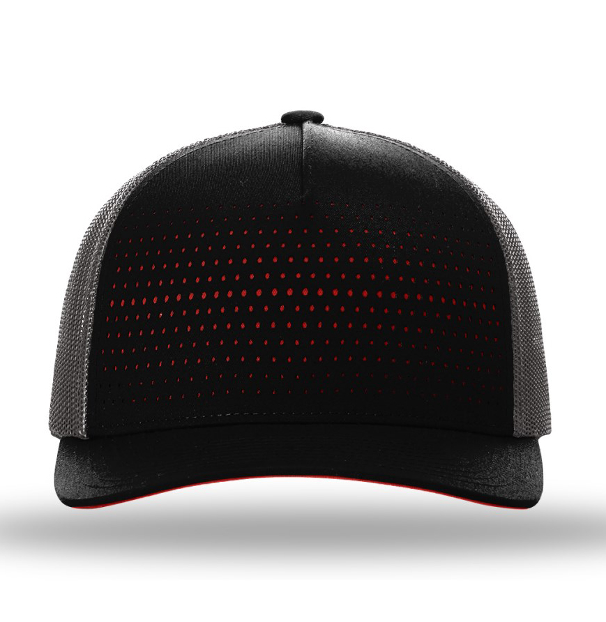 Richardson 163 BLACK/CHARCOAL/RED front