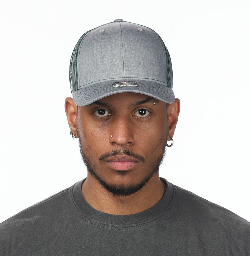 Heather Grey/Dark Green color