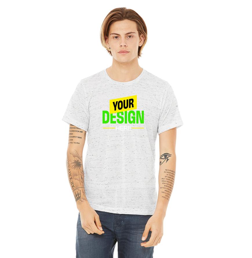 Bella + Canvas 3650 WHITE MARBLE front