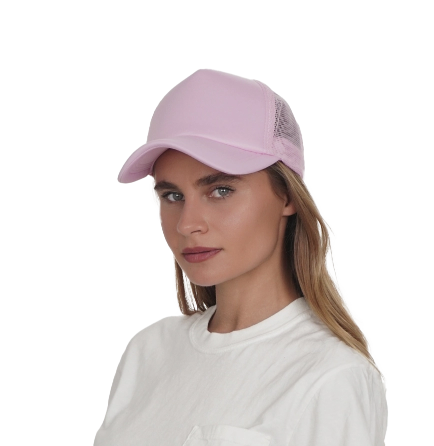 Toptie Adult 5 Panel Mid Profile Mesh Back Trucker Hat Foam Snapback Hat Pink White Toptie Adult 5 Panel Mid Profile Mesh Back Trucker Hat Foam Snapback Hat Pink White
