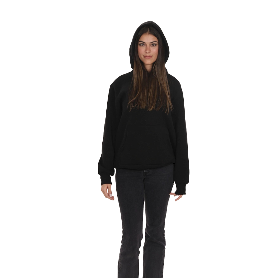 Hoodie long col croisé uni main image 1