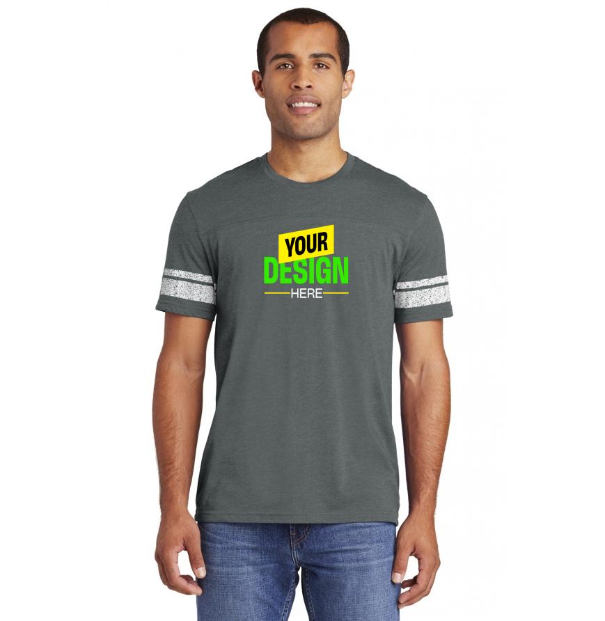 District DT376 Heathered Charcoal/ White front