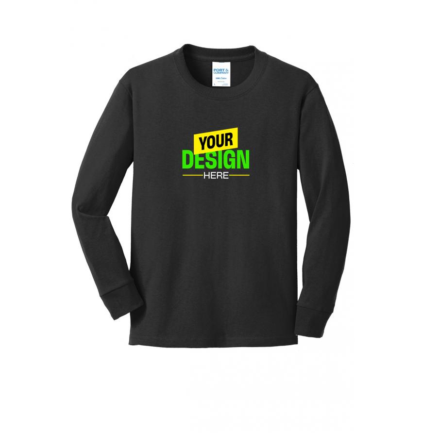 Port & Company PC54YLS Jet Black front