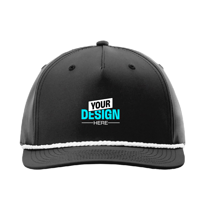 Richardson 258 Black w/ White Rope front