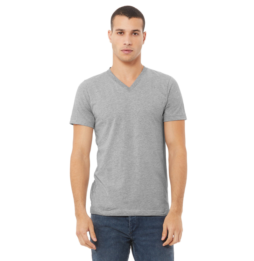Unisex CVC Jersey V-Neck T-Shirt