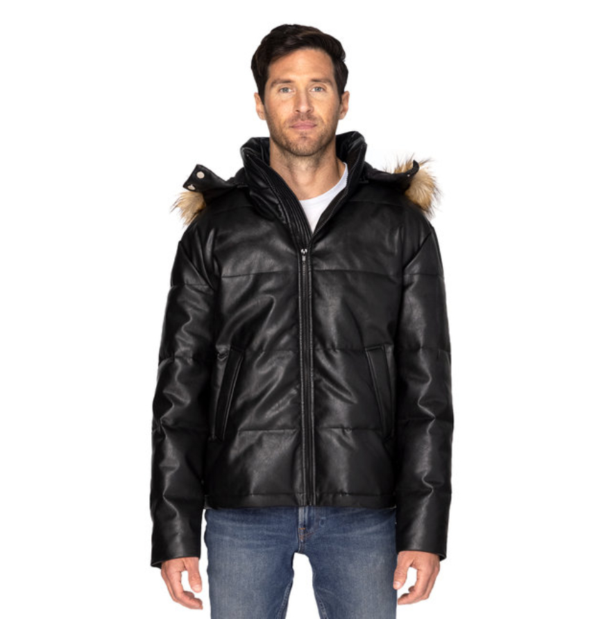 Threadfast Apparel 397J BLACK VEGAN LTHR front