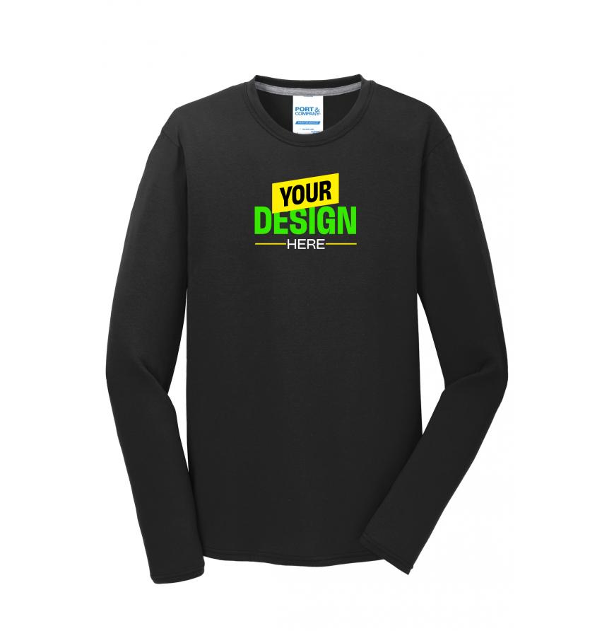 Port & Company PC381LS Jet Black front