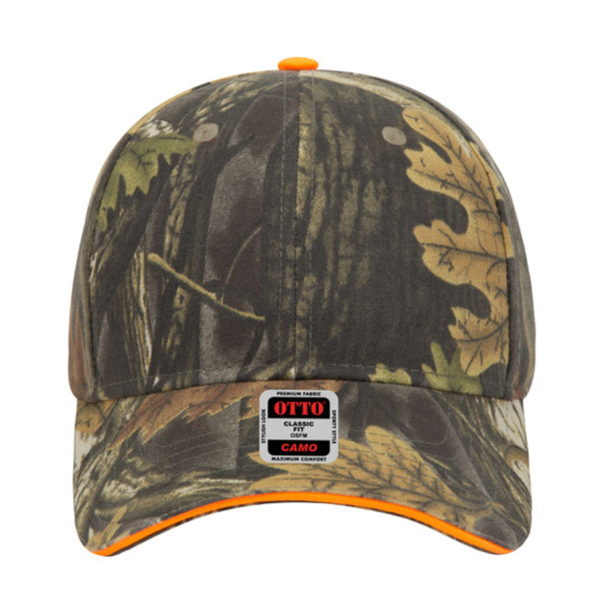 Otto Cap 71-841 Black/Dark Khaki/Charcoal Gray/Neon Orange front