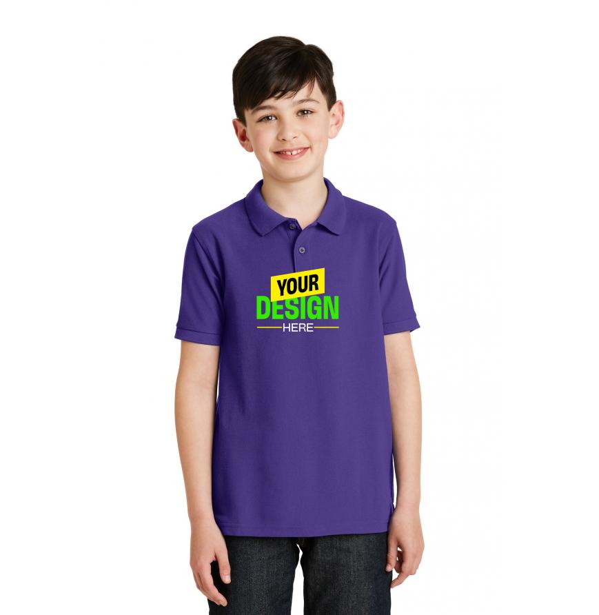 Port Authority Y500 Purple front