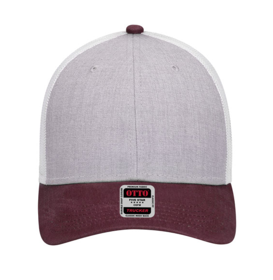 Maroon/Heather gray/White