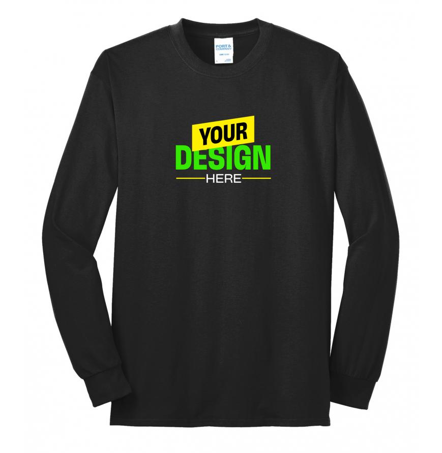 Port & Company PC55LS Jet Black front