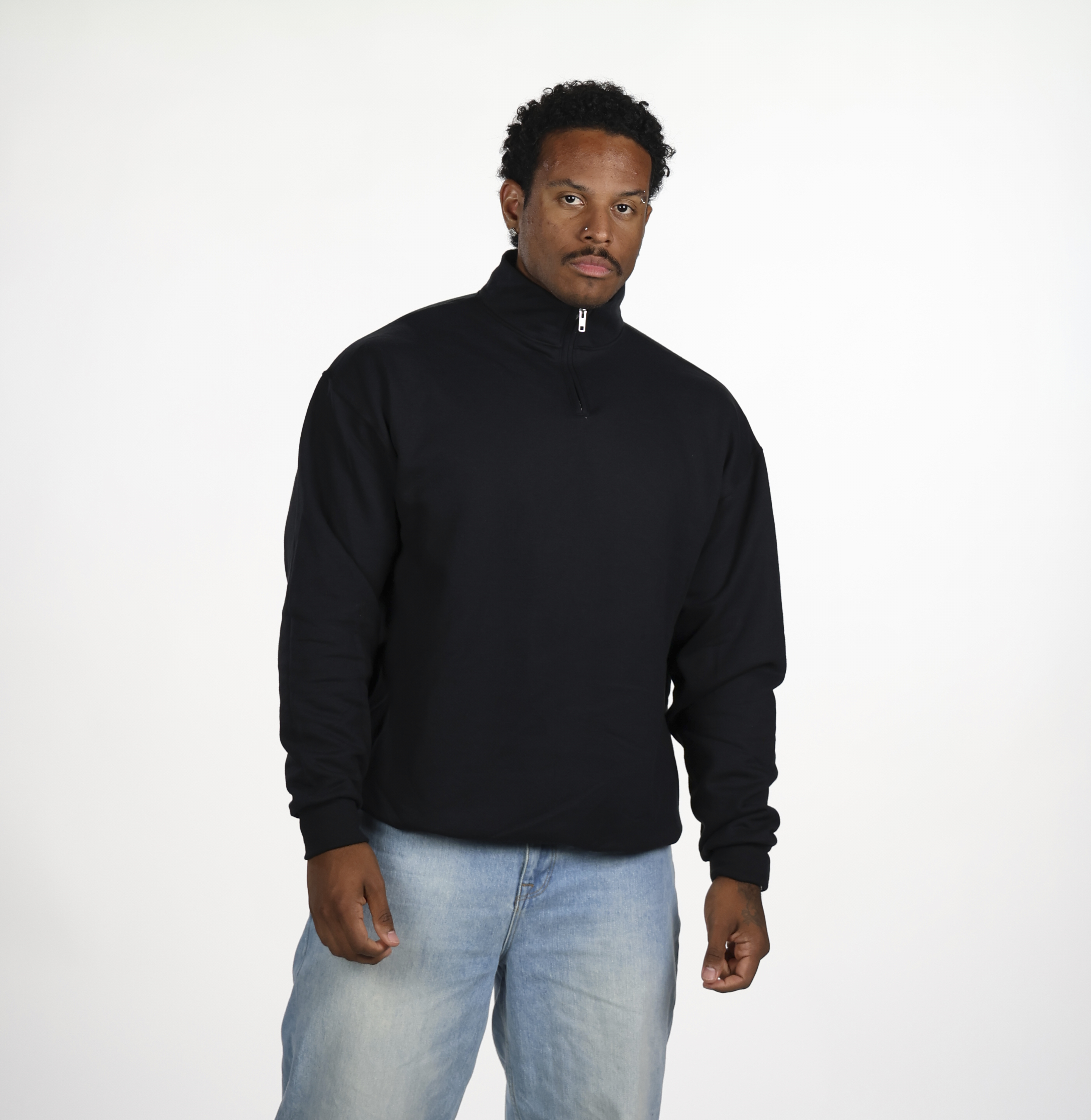 995M Adult NuBlend Quarter-Zip Cadet Collar Sweatshirt | Jerzees