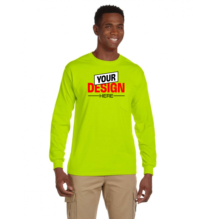 Gildan G241 Safety Green front