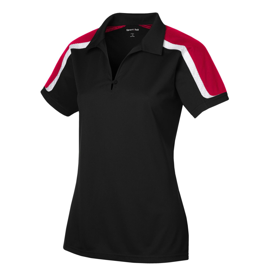 Sport-Tek LST658 Blk/Tr Red/Wht front