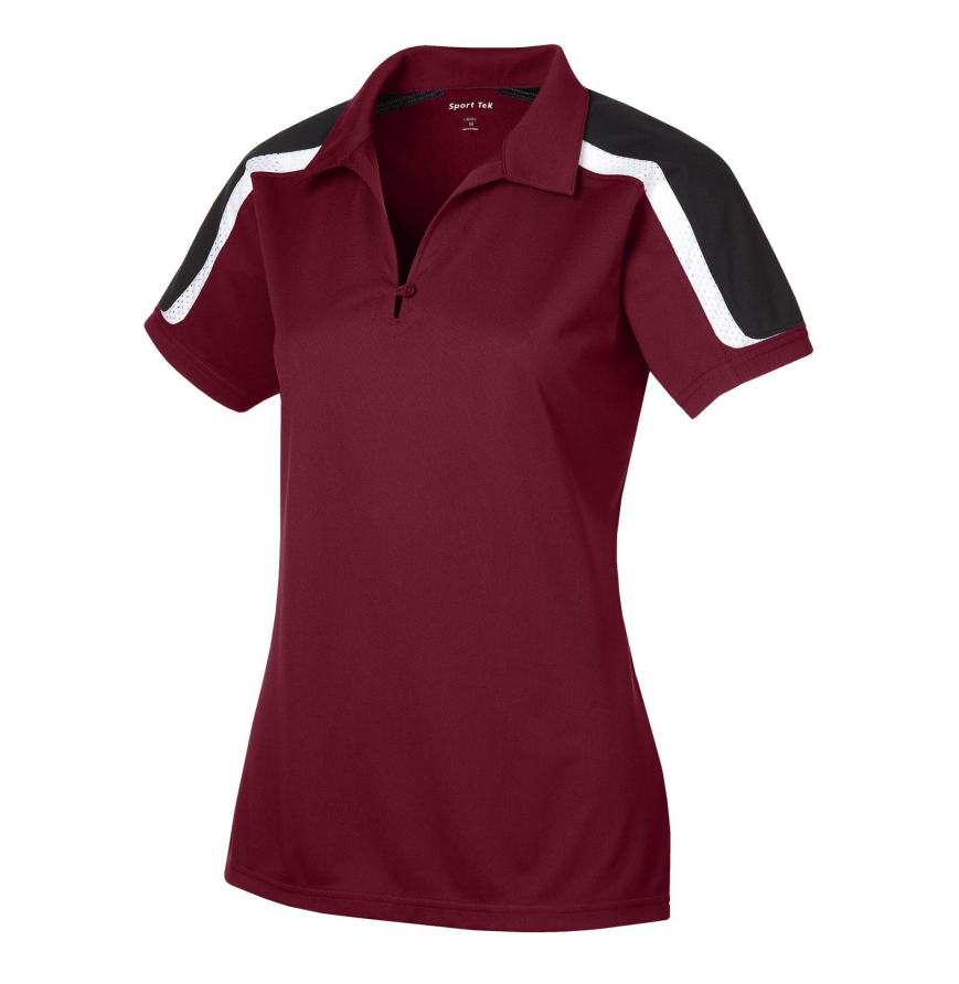 Sport-Tek LST658 Maroon/Blk/Wht front