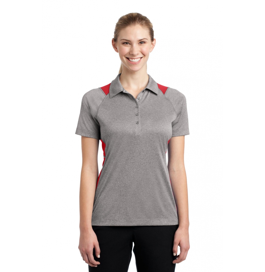 Sport-Tek LST665 Vintage Heather/ True Red front