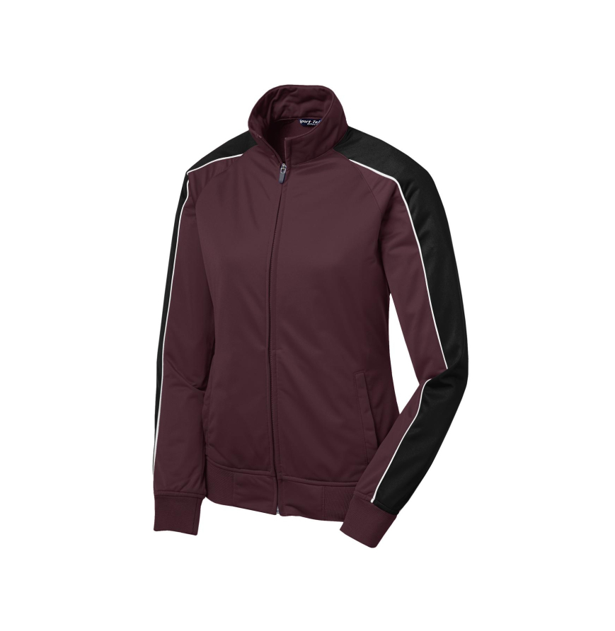Sport-Tek LST92 Maroon/Blk/Wht front