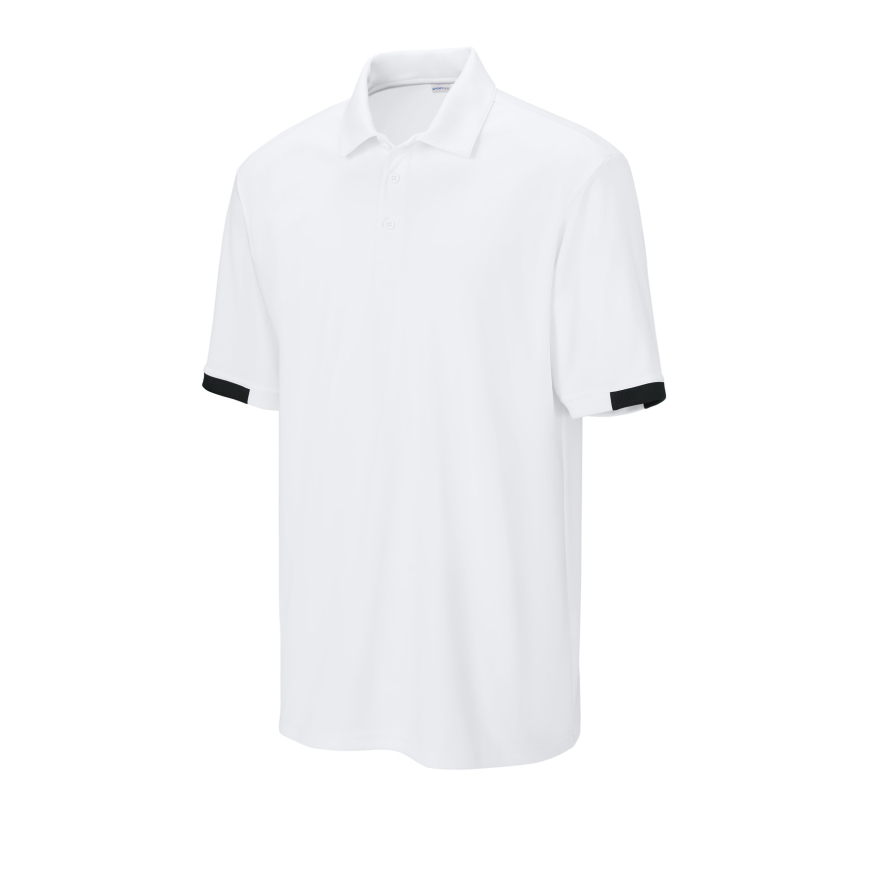 Sport-Tek ST444 White/Blk front