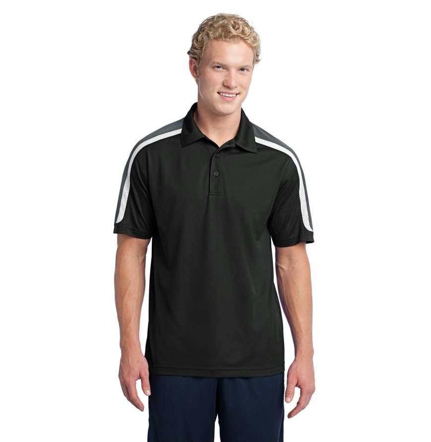 Sport-Tek ST658 Black/ Iron Grey/ White front