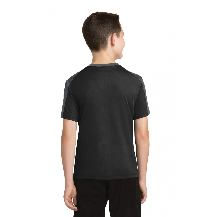 Sport-Tek YST354 Black/ Iron Grey back