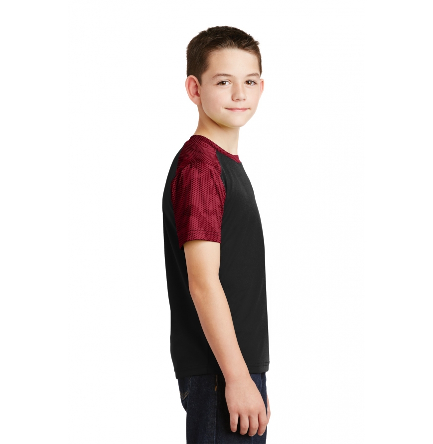 Sport-Tek YST371 Black/ Deep Red right