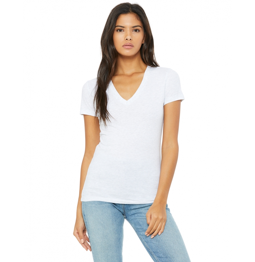 Women's Jersey Short-Sleeve Deep V-Neck T-Shirt