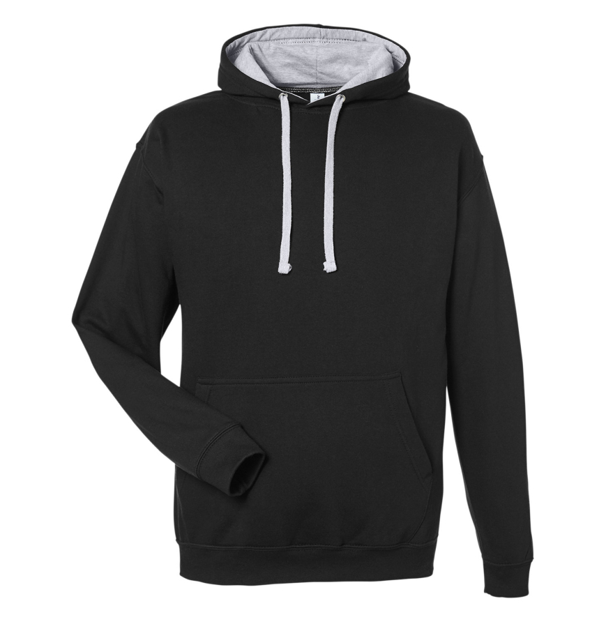 Just Hoods By AWDis JHA003 JET BLK/ HTH GRY front