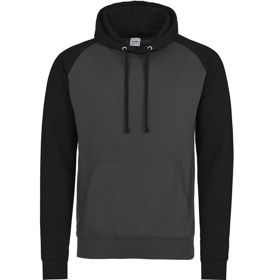 Just Hoods By AWDis JHA009 CHARCOL/ JET BLK front