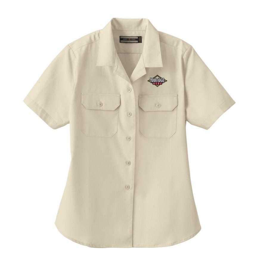 North End 77702 - LADIES SOIL RELEASE SHORT SLEEVE BROADCLOTH SHIRT