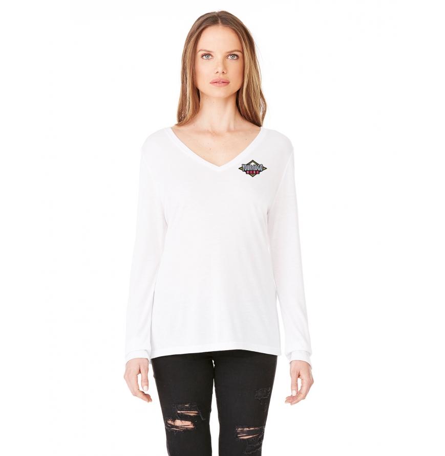 Bella Canvas Ladies Flowy Long-Sleeve V-Neck