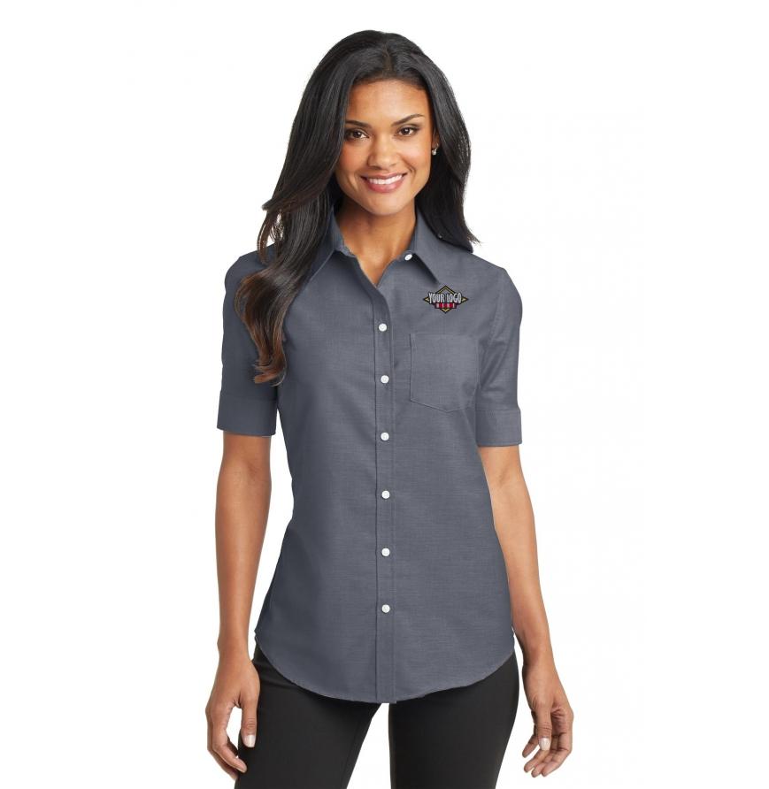 Port Authority L659 - Port Authority Ladies Short Sleeve SuperPro Oxford Shirt