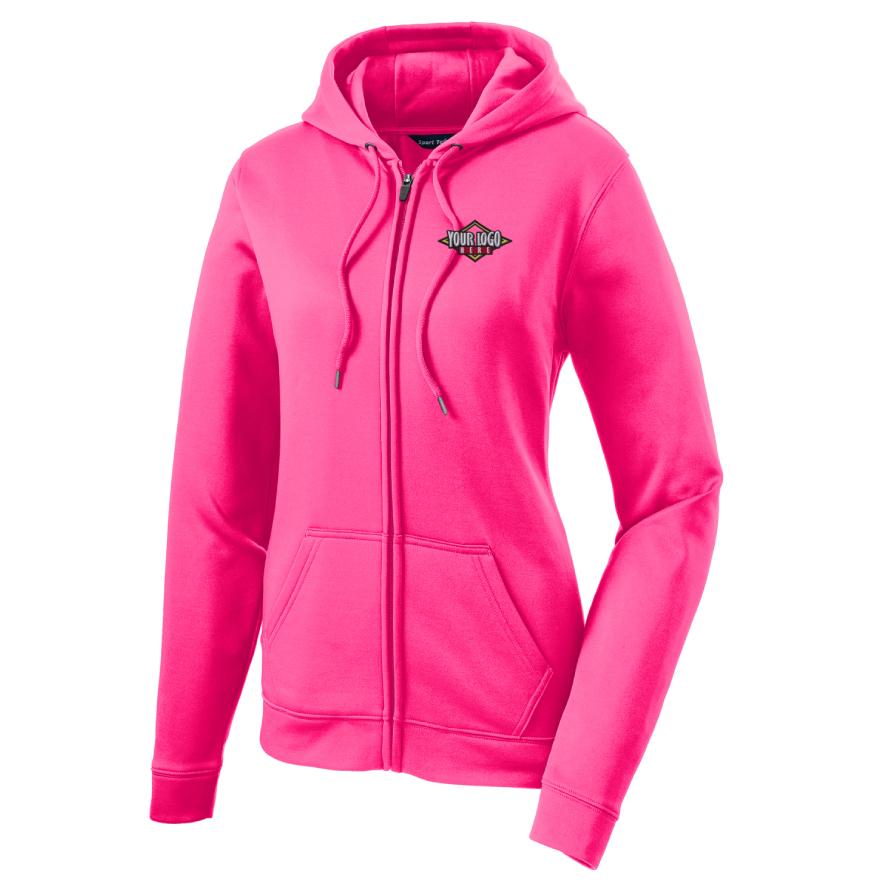 Sport-Tek LST238 - Sport-Tek Ladies Sport-Wick Fleece Full-Zip Hooded Jacket