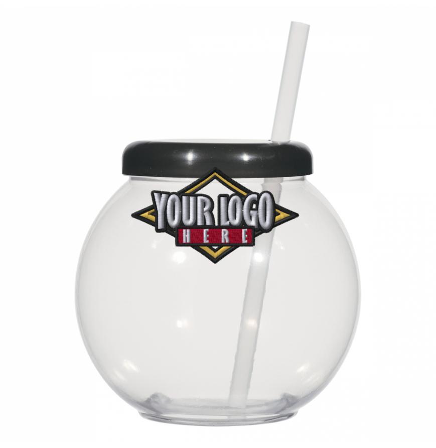 46 Oz Fish Bowl Cup With Straw
