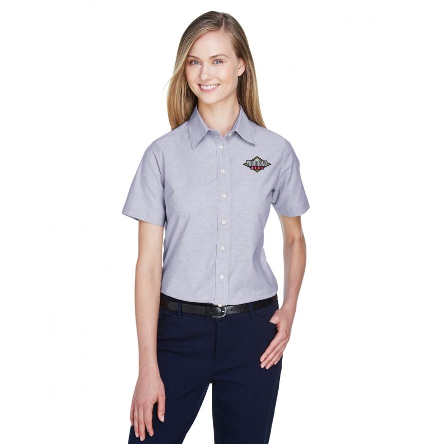 Harriton M600SW - Harriton Ladies Short-Sleeve Oxford with Stain-Release