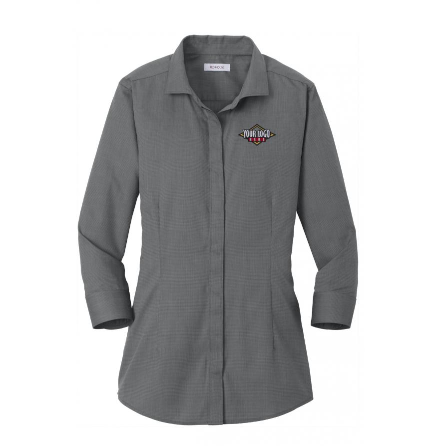 Red House RH690 - Red House Ladies 34-Sleeve Nailhead Non-Iron Shirt