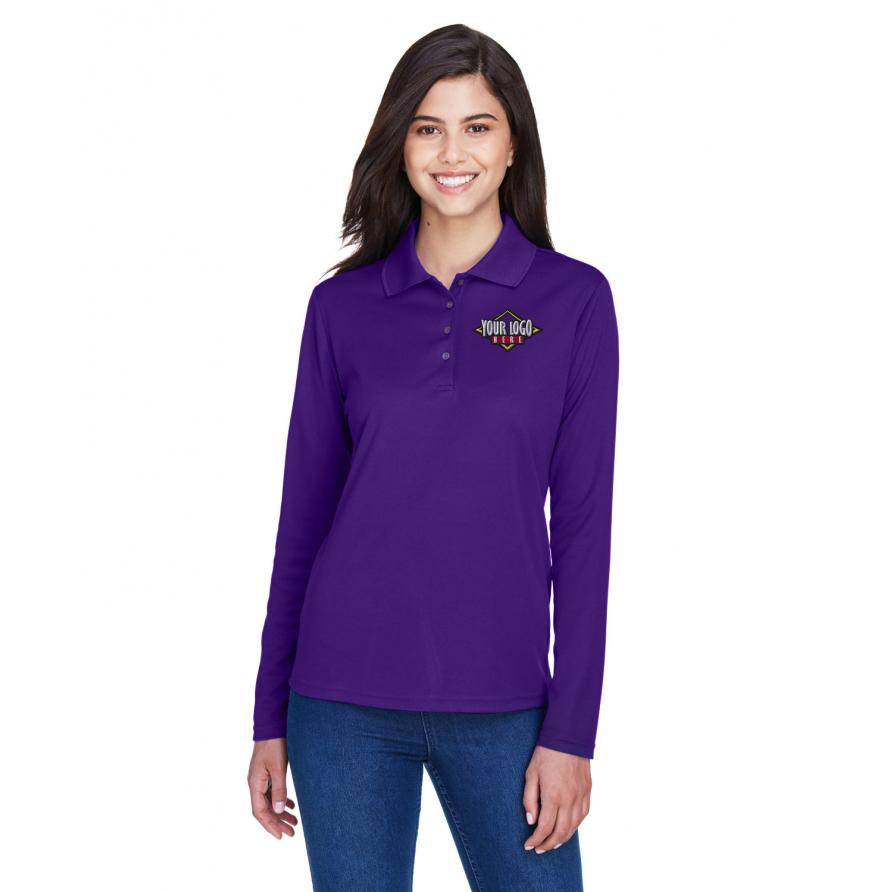 Core 365 Ladies Pinnacle Performance Long-Sleeve Piqu Polo