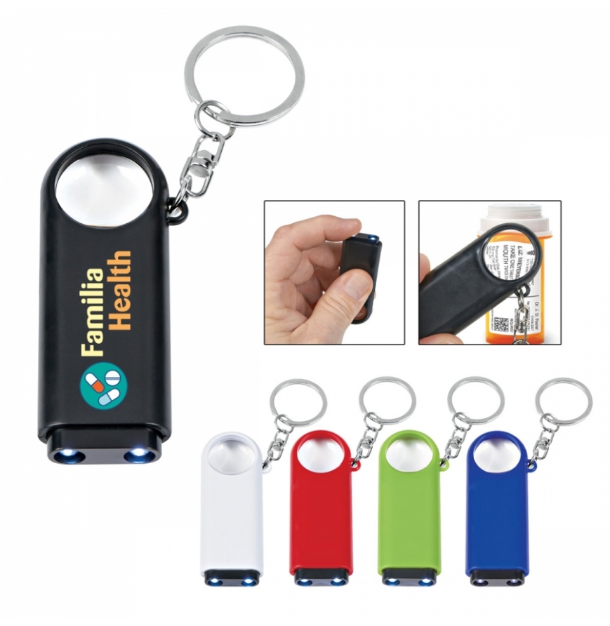 Magnifier And LED Light Key Chain