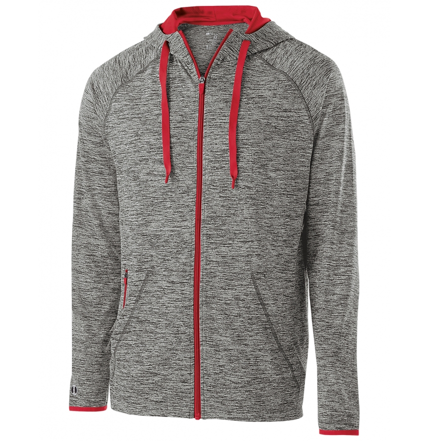 CARBON HEATHER-SCARLET