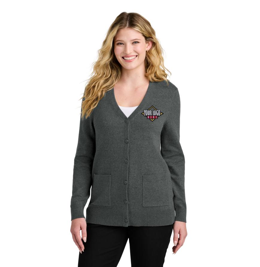 Port Authority Women s Easy Care Button-Up Cardigan Sweater