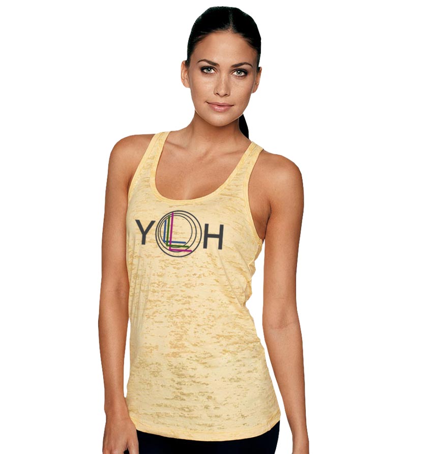 Screen Printed Next Level Ladies' Burnout Racerback Tank (Lights)