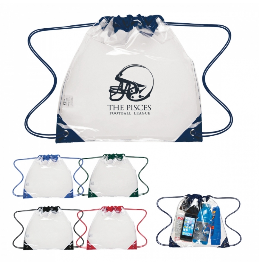 Touchdown Clear Drawstring Backpack