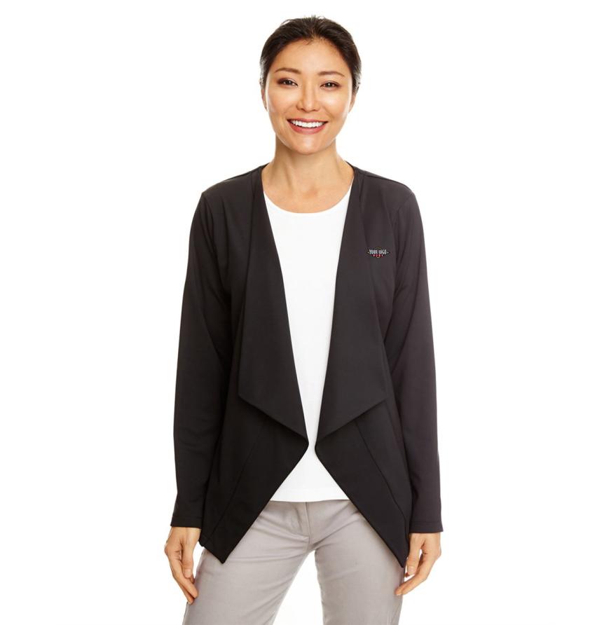 Womens Perfect Fit Draped Open Cardigan Blazer