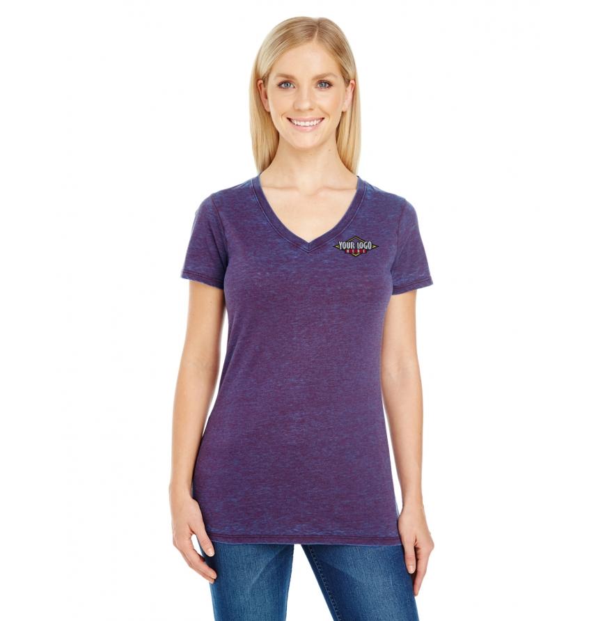 Broder 215B - Threadfast Apparel Ladies Cross Dye Short-Sleeve V-Neck T-Shirt