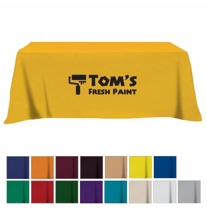 Flat PolyCotton 3-sided Table Cover - fits 8 standard table