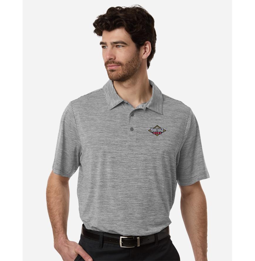 Mens Relay Heathered Stripe Polo