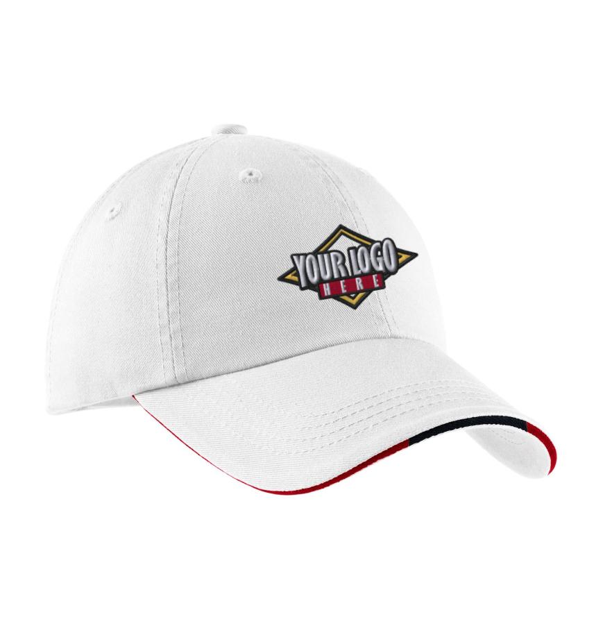 Port Authority Sandwich Bill Cap with Striped Closure