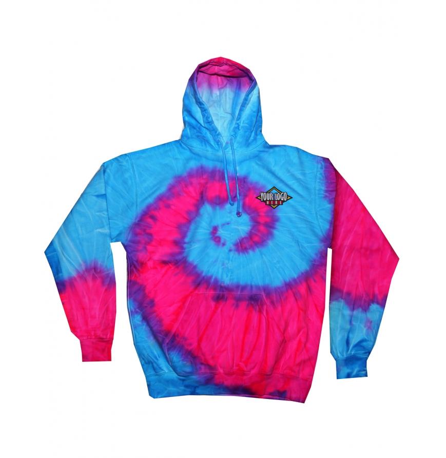 Broder CD8700Y - Tie-Dye Youth Fluorescent Pullover Hoodie