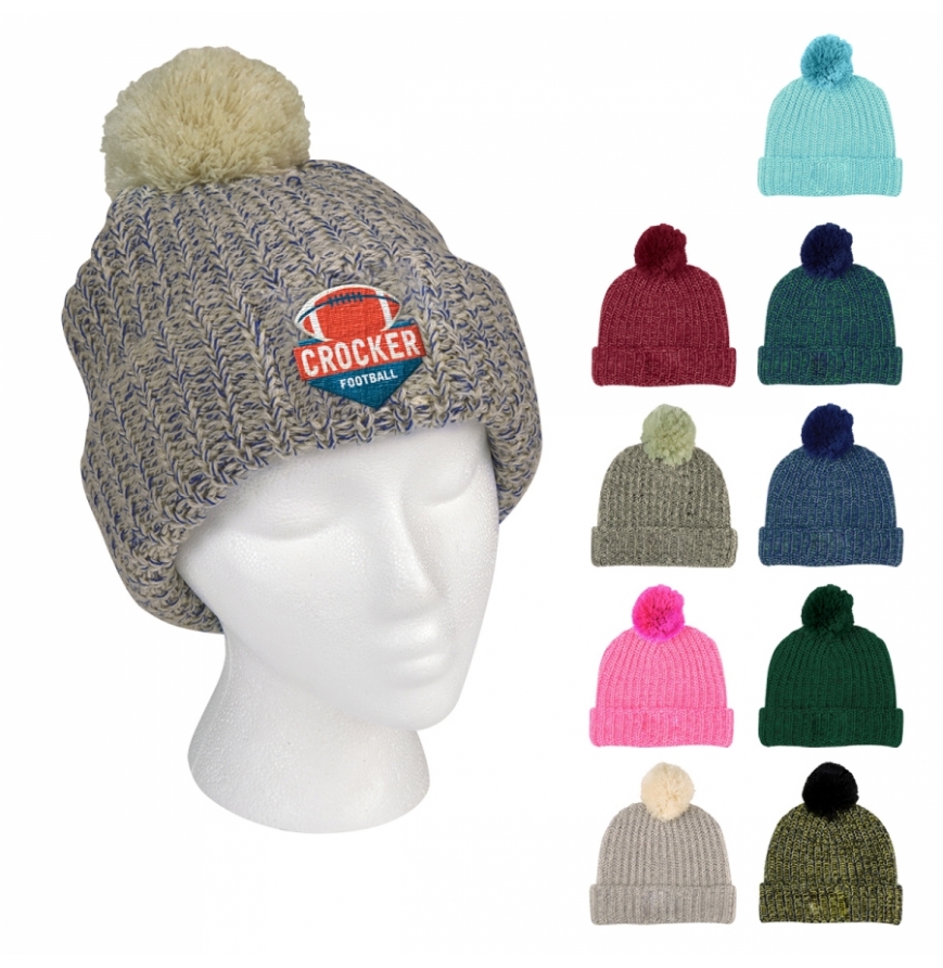 Grace Pom Beanie With Cuff
