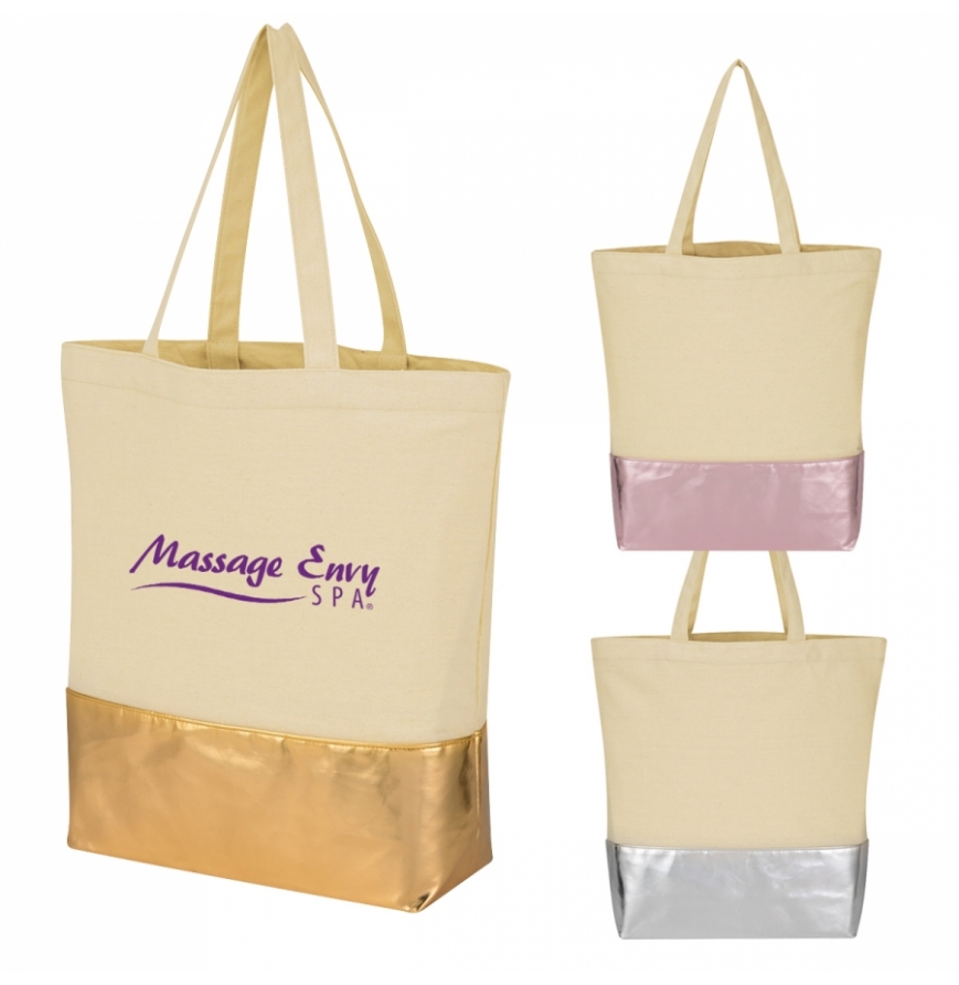 Metallic Accent 12 Oz Cotton Tote Bag